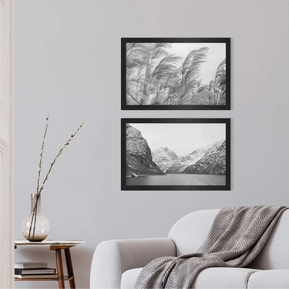 MCS Studio Gallery 14x22 Black Woodgrain Wall Picture Frames 2 Pack 40945